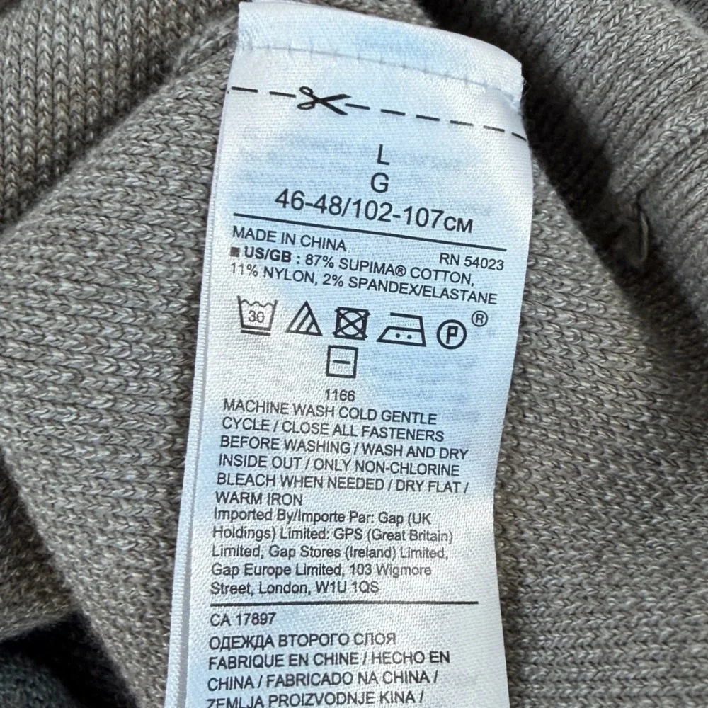 Banana Republic Mens Large Supima Cotton Full Zip Honeycomb Sweater Taupe Tan